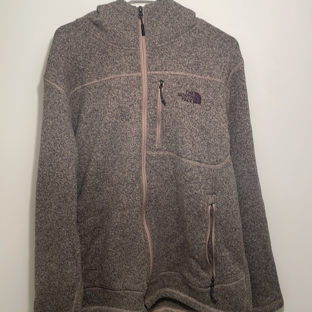 The north Face grey full zip Sweatshirt